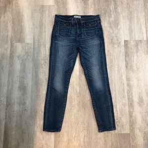 Madewell high rise crop jeans with fade